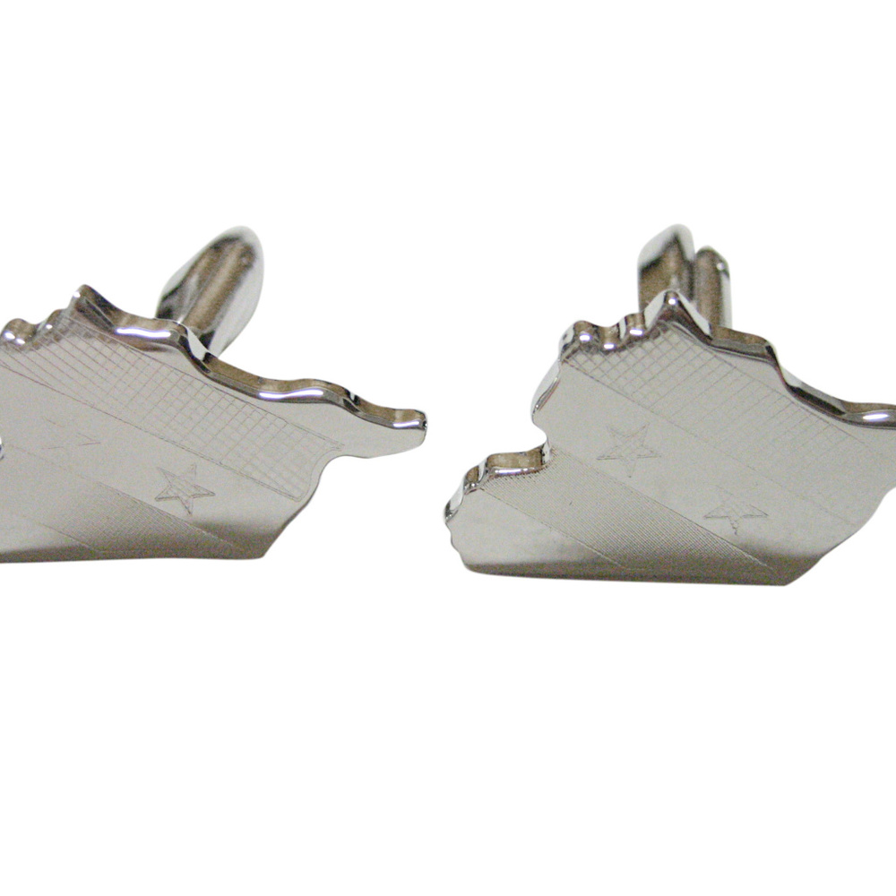Syria Map Shape And Flag Design Cufflinks - image 1